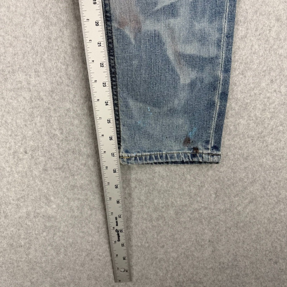 Lauren Ralph Lauren Jeans Womens 0 Blue Paint Splatter Relaxed Tapered Denim - Picture 11 of 13